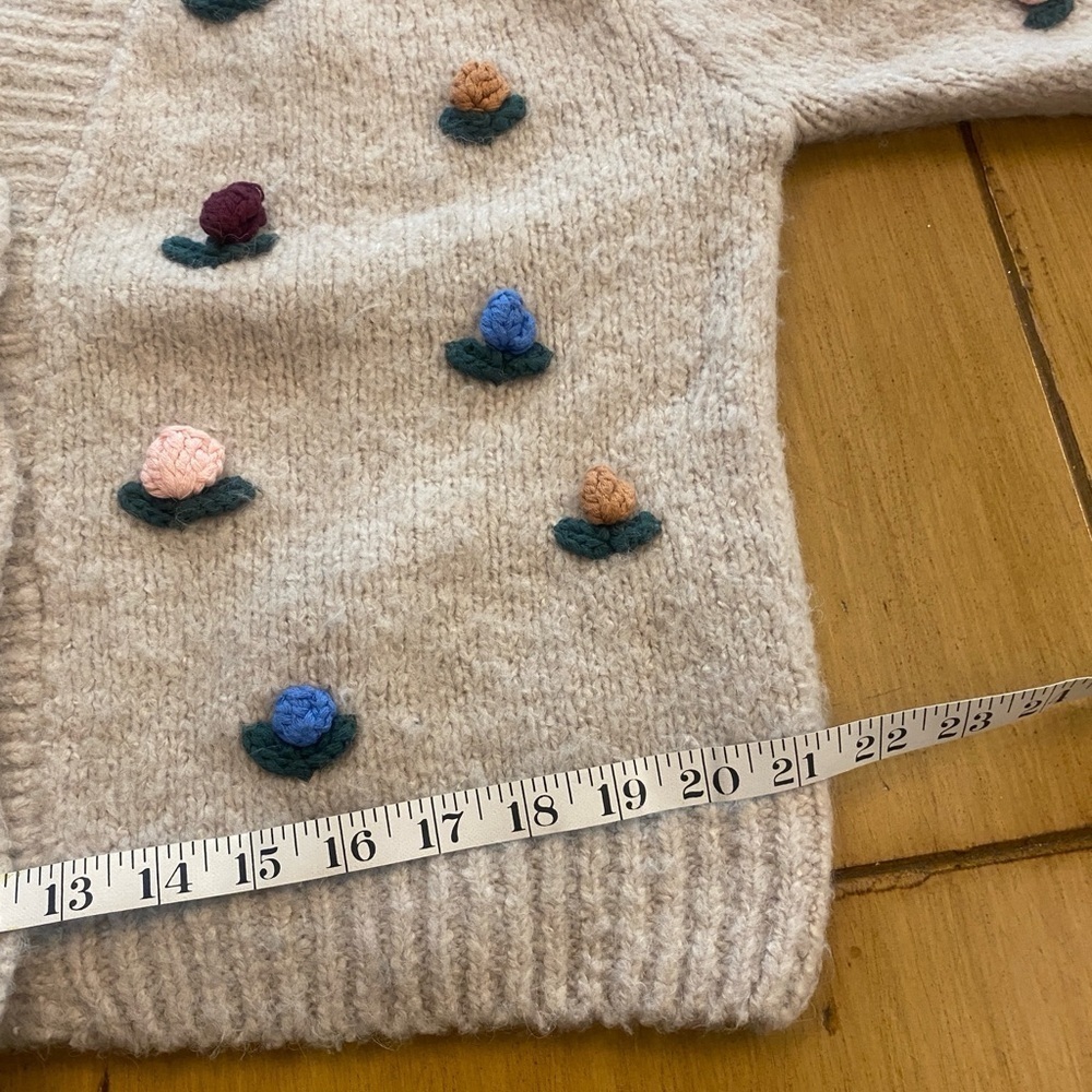 Zara Crochet Floral Knit Cardigan Cottagecore size M - Picture 11 of 16